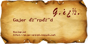 Gajer Árpád névjegykártya